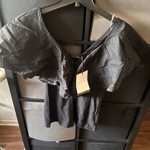 Black Ruffled Blouse